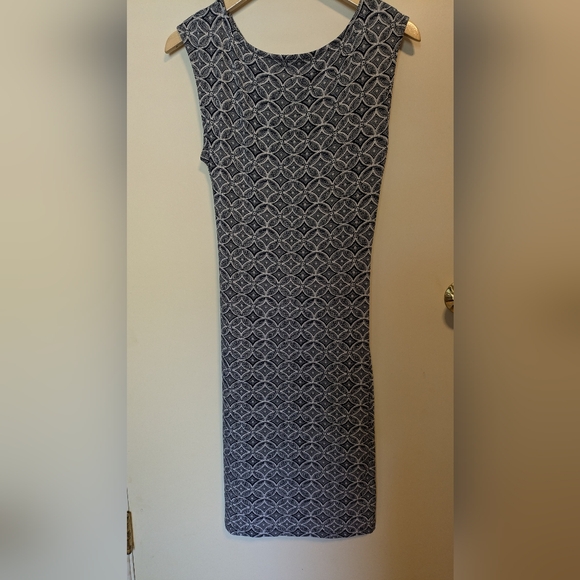 Navy Blue Sleeveless Pullover Ruched Waist Midi Dress - Women's Small - Picture 4 of 6